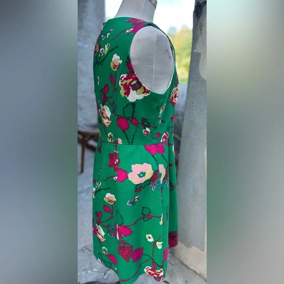 J. Crew Glorious Garden Print Fitted Dress, Vintage Style - Picture 7 of 12